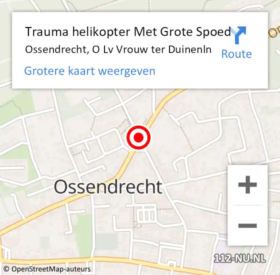 Locatie op kaart van de 112 melding: Trauma helikopter Met Grote Spoed Naar Ossendrecht, O Lv Vrouw ter Duinenln op 25 augustus 2021 14:24