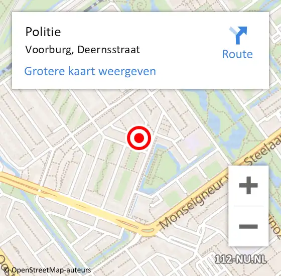 Locatie op kaart van de 112 melding: Politie Voorburg, Deernsstraat op 20 juni 2014 18:58