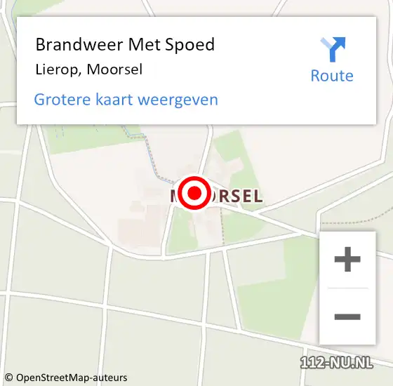 Locatie op kaart van de 112 melding: Brandweer Met Spoed Naar Lierop, Moorsel op 25 augustus 2021 14:38