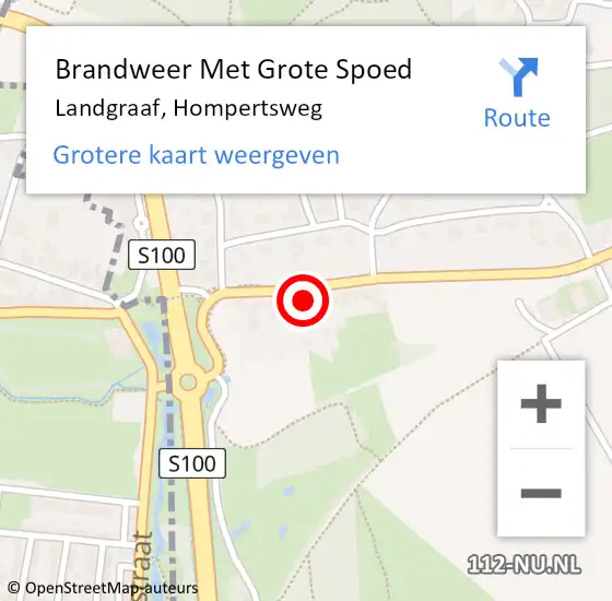 Locatie op kaart van de 112 melding: Brandweer Met Grote Spoed Naar Landgraaf, Hompertsweg op 25 augustus 2021 14:42