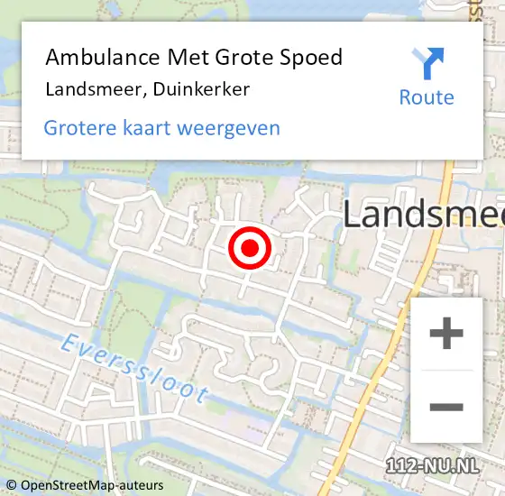 Locatie op kaart van de 112 melding: Ambulance Met Grote Spoed Naar Landsmeer, Duinkerker op 25 augustus 2021 15:15