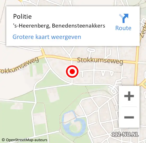 Locatie op kaart van de 112 melding: Politie 's-Heerenberg, Benedensteenakkers op 25 augustus 2021 15:29