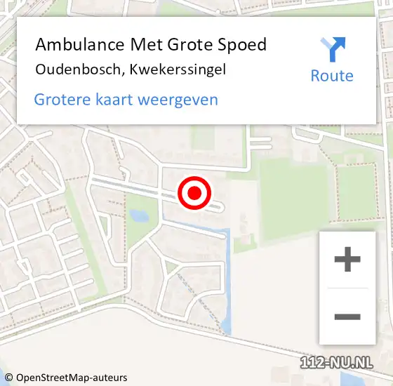 Locatie op kaart van de 112 melding: Ambulance Met Grote Spoed Naar Oudenbosch, Kwekerssingel op 20 juni 2014 19:10