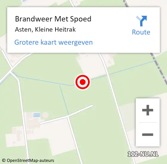 Locatie op kaart van de 112 melding: Brandweer Met Spoed Naar Asten, Kleine Heitrak op 25 augustus 2021 15:58