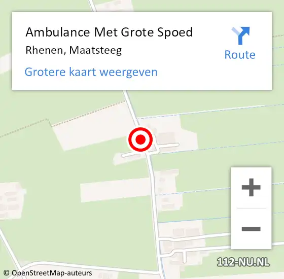 Locatie op kaart van de 112 melding: Ambulance Met Grote Spoed Naar Rhenen, Maatsteeg op 25 augustus 2021 16:09