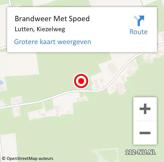 Locatie op kaart van de 112 melding: Brandweer Met Spoed Naar Lutten, Kiezelweg op 25 augustus 2021 16:14