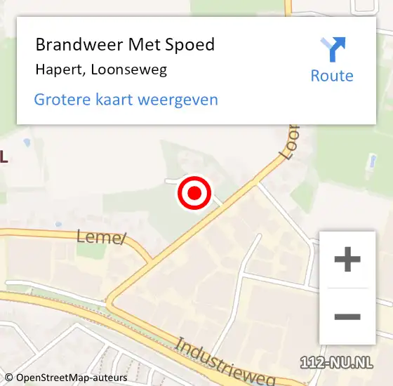 Locatie op kaart van de 112 melding: Brandweer Met Spoed Naar Hapert, Loonseweg op 25 augustus 2021 16:17