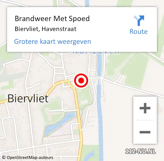 Locatie op kaart van de 112 melding: Brandweer Met Spoed Naar Biervliet, Havenstraat op 25 augustus 2021 16:19