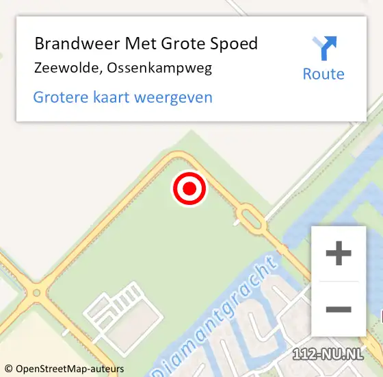 Locatie op kaart van de 112 melding: Brandweer Met Grote Spoed Naar Zeewolde, Ossenkampweg op 25 augustus 2021 16:20