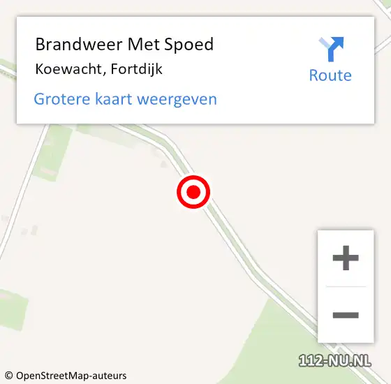 Locatie op kaart van de 112 melding: Brandweer Met Spoed Naar Koewacht, Fortdijk op 20 juni 2014 19:15