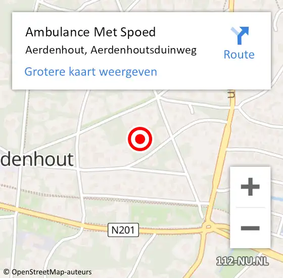 Locatie op kaart van de 112 melding: Ambulance Met Spoed Naar Aerdenhout, Aerdenhoutsduinweg op 25 augustus 2021 16:29