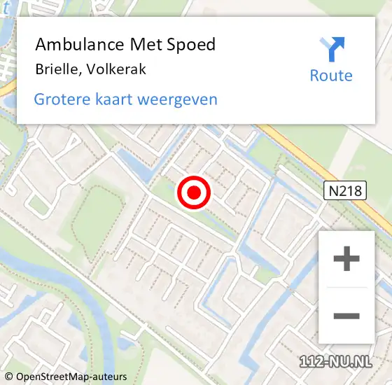 Locatie op kaart van de 112 melding: Ambulance Met Spoed Naar Brielle, Volkerak op 25 augustus 2021 16:42