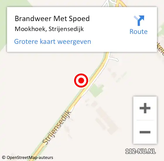 Locatie op kaart van de 112 melding: Brandweer Met Spoed Naar Mookhoek, Strijensedijk op 25 augustus 2021 17:23