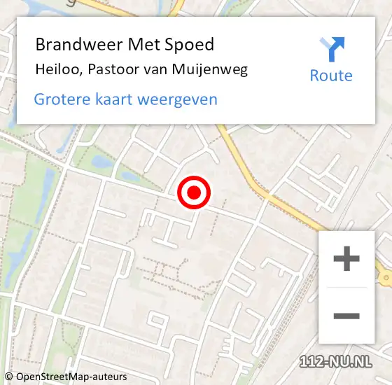 Locatie op kaart van de 112 melding: Brandweer Met Spoed Naar Heiloo, Pastoor van Muijenweg op 25 augustus 2021 17:26