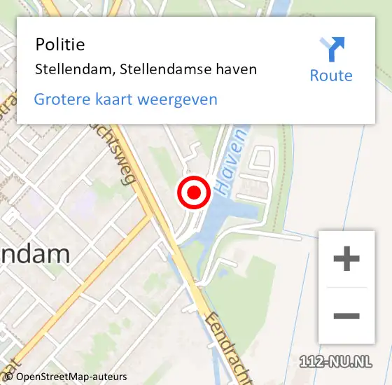 Locatie op kaart van de 112 melding: Politie Stellendam, Stellendamse haven op 25 augustus 2021 17:38