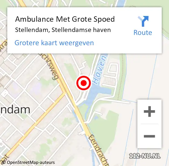 Locatie op kaart van de 112 melding: Ambulance Met Grote Spoed Naar Stellendam, Stellendamse haven op 25 augustus 2021 17:39