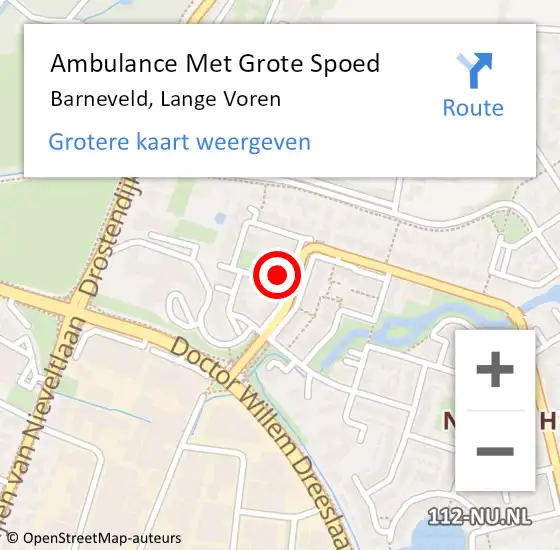 Locatie op kaart van de 112 melding: Ambulance Met Grote Spoed Naar Barneveld, Lange Voren op 25 augustus 2021 18:23