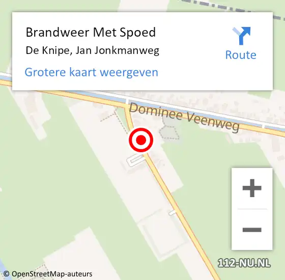 Locatie op kaart van de 112 melding: Brandweer Met Spoed Naar De Knipe, Jan Jonkmanweg op 25 augustus 2021 18:50