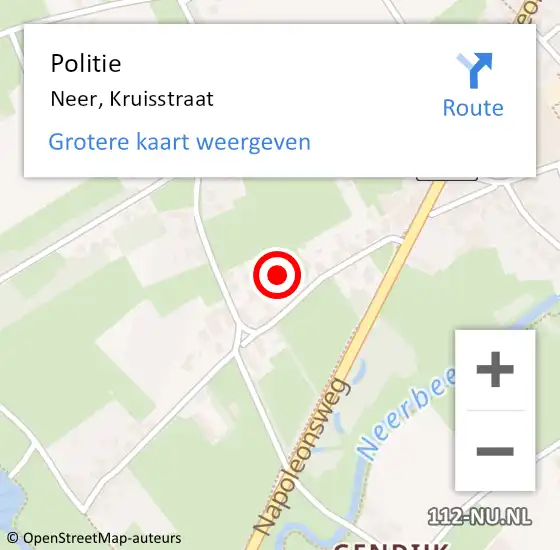 Locatie op kaart van de 112 melding: Politie Neer, Kruisstraat op 25 augustus 2021 18:56