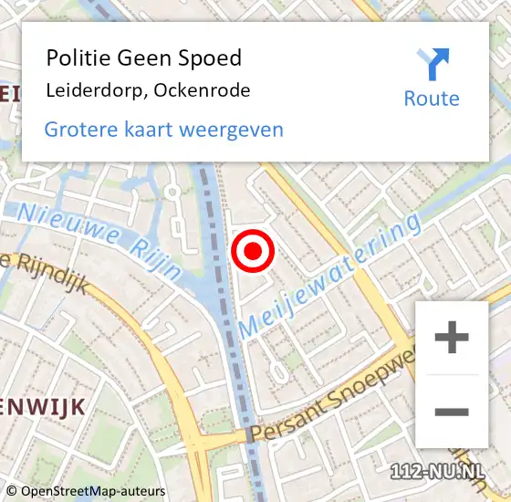 Locatie op kaart van de 112 melding: Politie Geen Spoed Naar Leiderdorp, Ockenrode op 25 augustus 2021 19:35