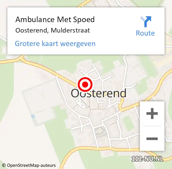 Locatie op kaart van de 112 melding: Ambulance Met Spoed Naar Oosterend, Mulderstraat op 25 augustus 2021 19:54