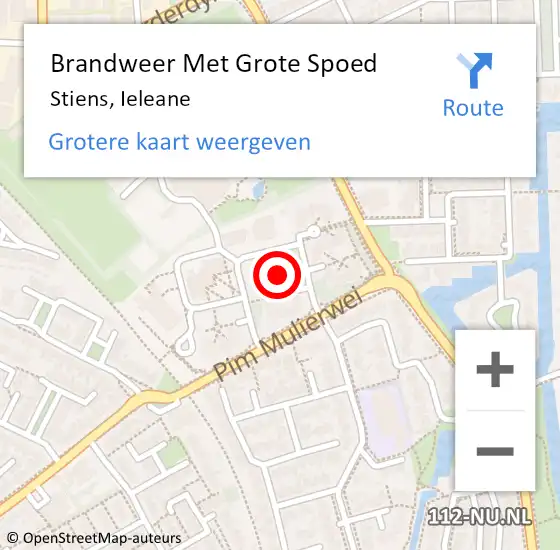 Locatie op kaart van de 112 melding: Brandweer Met Grote Spoed Naar Stiens, Ieleane op 25 augustus 2021 20:53