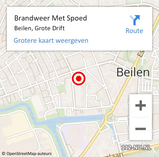 Locatie op kaart van de 112 melding: Brandweer Met Spoed Naar Beilen, Grote Drift op 25 augustus 2021 21:09