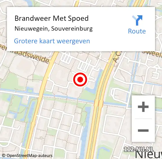 Locatie op kaart van de 112 melding: Brandweer Met Spoed Naar Nieuwegein, Souvereinburg op 25 augustus 2021 22:31