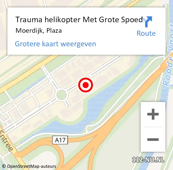 Locatie op kaart van de 112 melding: Trauma helikopter Met Grote Spoed Naar Moerdijk, Plaza op 25 augustus 2021 23:13