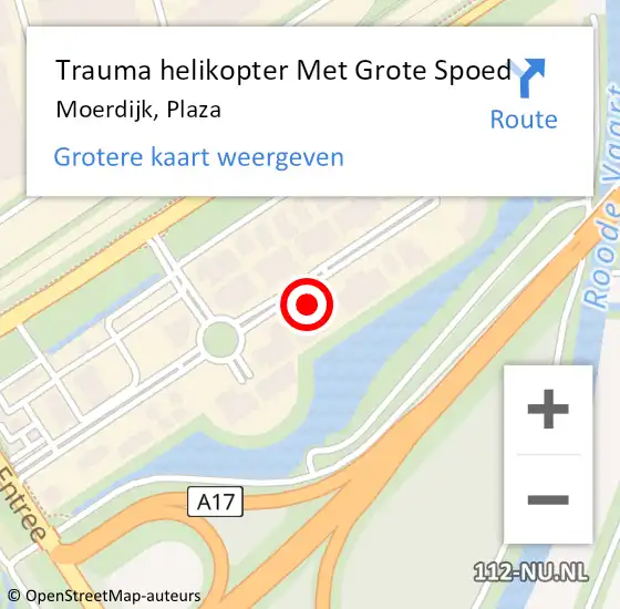 Locatie op kaart van de 112 melding: Trauma helikopter Met Grote Spoed Naar Moerdijk, Plaza op 25 augustus 2021 23:18