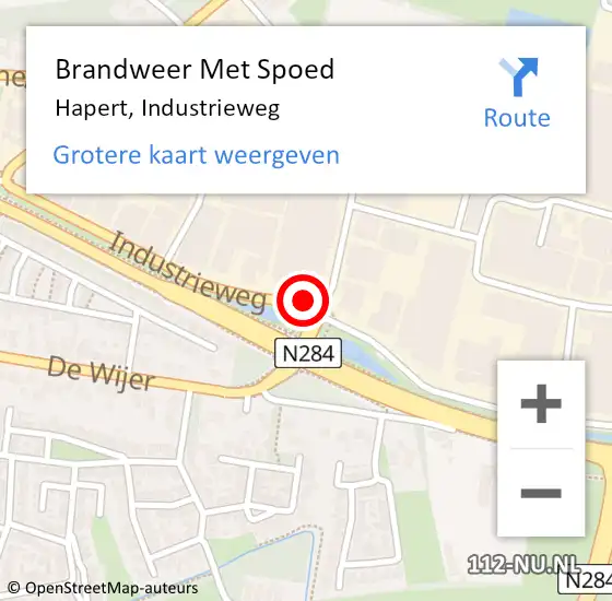 Locatie op kaart van de 112 melding: Brandweer Met Spoed Naar Hapert, Industrieweg op 26 augustus 2021 01:19