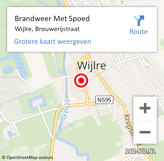 Locatie op kaart van de 112 melding: Brandweer Met Spoed Naar Wijlre, Brouwerijstraat op 26 augustus 2021 02:38