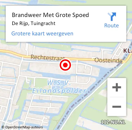 Locatie op kaart van de 112 melding: Brandweer Met Grote Spoed Naar De Rijp, Tuingracht op 26 augustus 2021 05:31