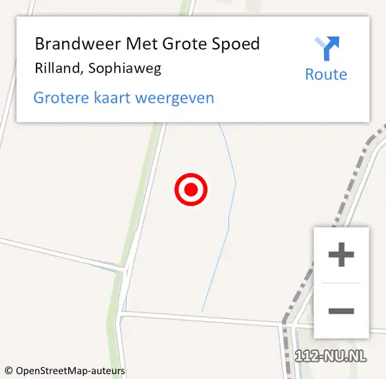 Locatie op kaart van de 112 melding: Brandweer Met Grote Spoed Naar Rilland, Sophiaweg op 26 augustus 2021 07:14