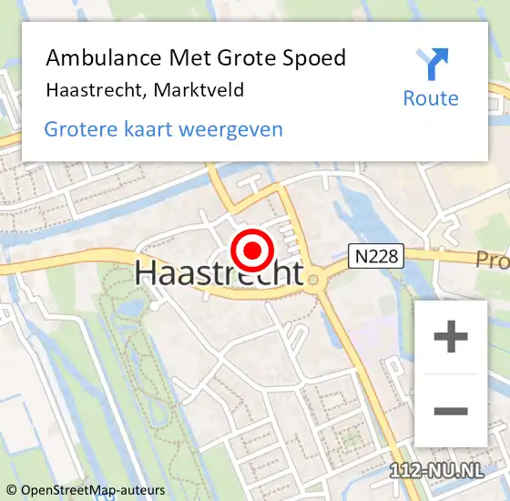 Locatie op kaart van de 112 melding: Ambulance Met Grote Spoed Naar Haastrecht, Marktveld op 26 augustus 2021 08:02