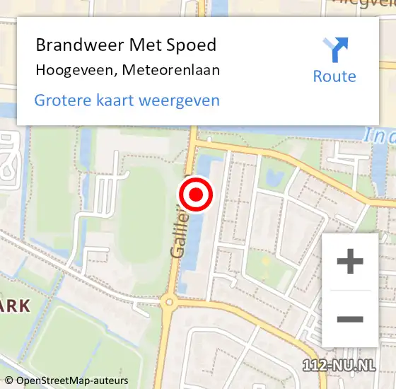 Locatie op kaart van de 112 melding: Brandweer Met Spoed Naar Hoogeveen, Meteorenlaan op 26 augustus 2021 09:35