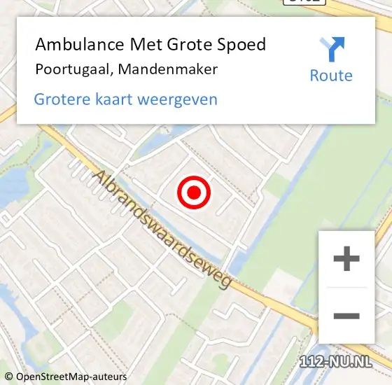 Locatie op kaart van de 112 melding: Ambulance Met Grote Spoed Naar Poortugaal, Mandenmaker op 26 augustus 2021 10:12