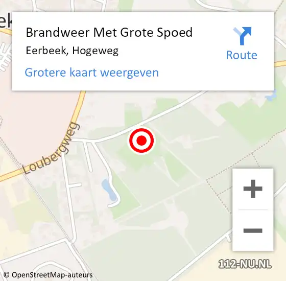 Locatie op kaart van de 112 melding: Brandweer Met Grote Spoed Naar Eerbeek, Hogeweg op 26 augustus 2021 11:05