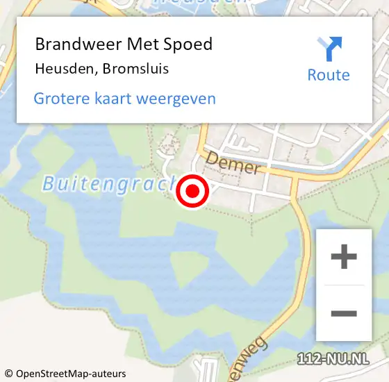 Locatie op kaart van de 112 melding: Brandweer Met Spoed Naar Heusden, Bromsluis op 26 augustus 2021 11:55