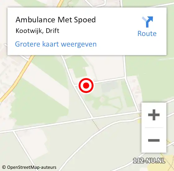 Locatie op kaart van de 112 melding: Ambulance Met Spoed Naar Kootwijk, Drift op 26 augustus 2021 12:41