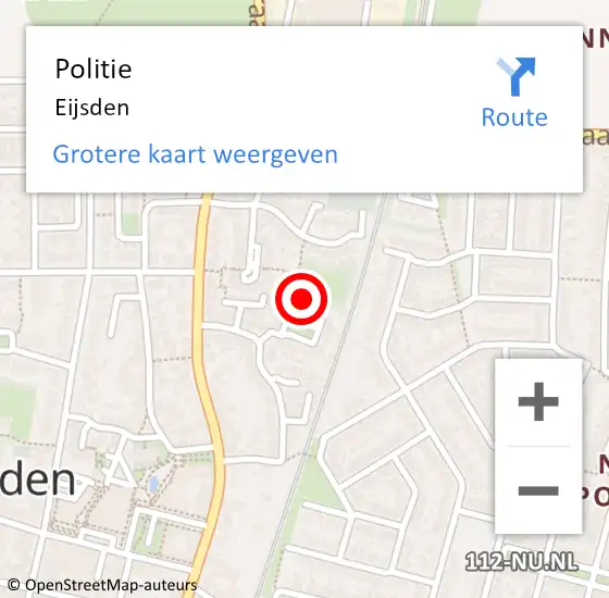 Locatie op kaart van de 112 melding: Politie Eijsden op 26 augustus 2021 13:06