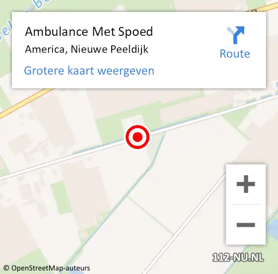 Locatie op kaart van de 112 melding: Ambulance Met Spoed Naar America, Nieuwe Peeldijk op 5 oktober 2013 18:08