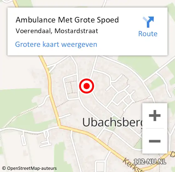 Locatie op kaart van de 112 melding: Ambulance Met Grote Spoed Naar Voerendaal, Mostardstraat op 20 juni 2014 21:07