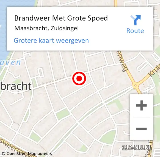 Locatie op kaart van de 112 melding: Brandweer Met Grote Spoed Naar Maasbracht, Zuidsingel op 26 augustus 2021 14:18