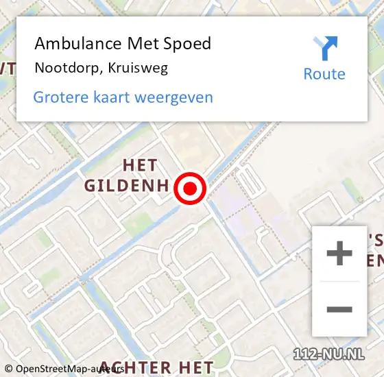 Locatie op kaart van de 112 melding: Ambulance Met Spoed Naar Nootdorp, Kruisweg op 26 augustus 2021 14:28