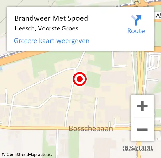 Locatie op kaart van de 112 melding: Brandweer Met Spoed Naar Heesch, Voorste Groes op 26 augustus 2021 14:34