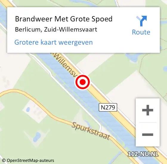 Locatie op kaart van de 112 melding: Brandweer Met Grote Spoed Naar Berlicum, Zuid-Willemsvaart op 26 augustus 2021 15:10