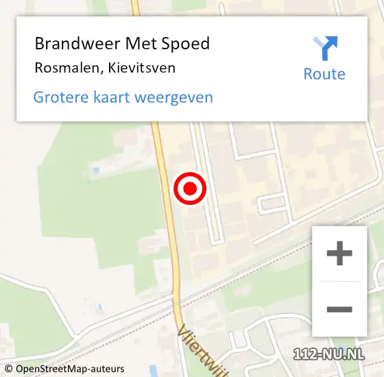 Locatie op kaart van de 112 melding: Brandweer Met Spoed Naar Rosmalen, Kievitsven op 26 augustus 2021 16:18