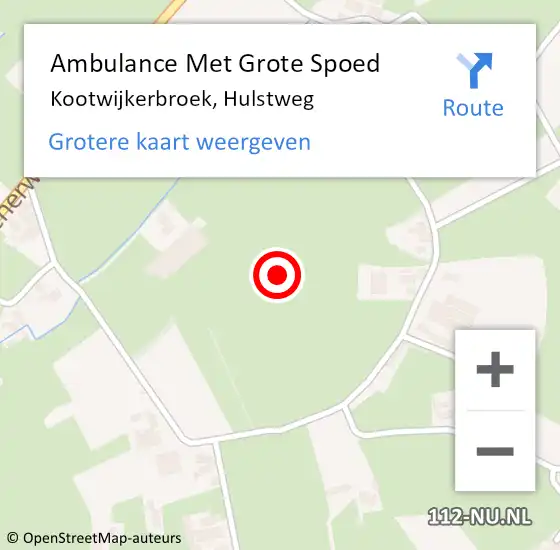 Locatie op kaart van de 112 melding: Ambulance Met Grote Spoed Naar Kootwijkerbroek, Hulstweg op 26 augustus 2021 16:26