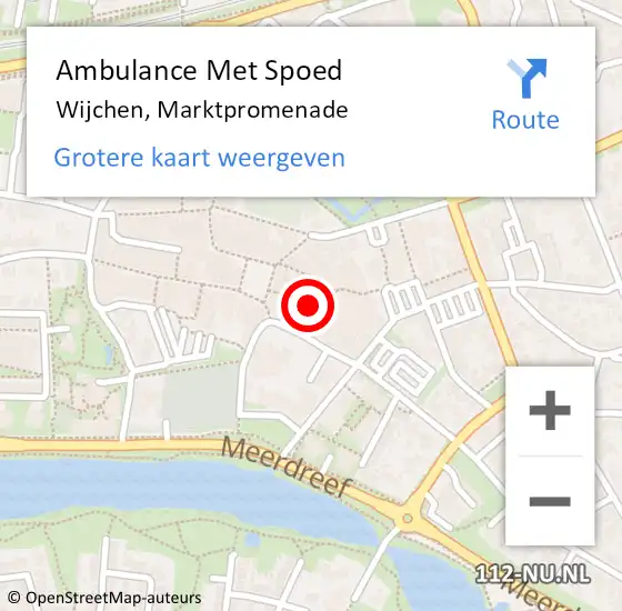 Locatie op kaart van de 112 melding: Ambulance Met Spoed Naar Wijchen, Marktpromenade op 26 augustus 2021 17:09